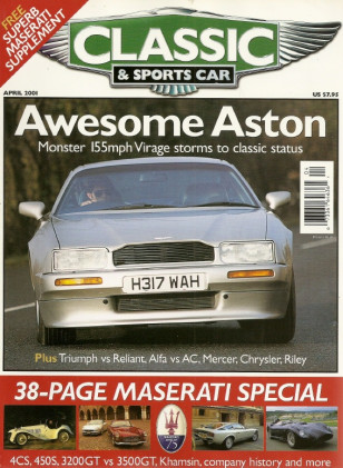CLASSIC & SPORTSCAR 2001 APR - MASERATI Spcl, 300D, SCIMITAR v STAG